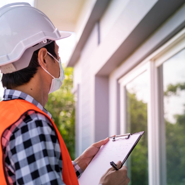 An image of a professional inspecting a roof in Staten Island.